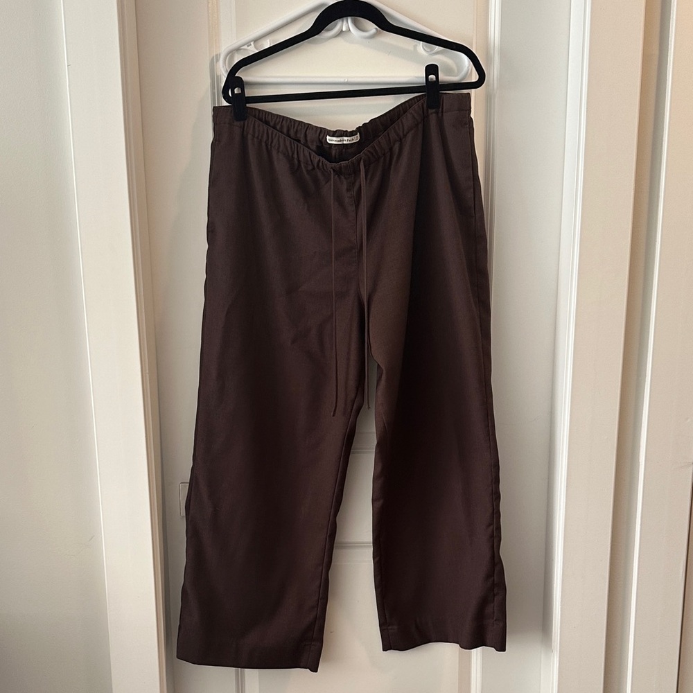 Abercrombie & Fitch Men's Dark Brown Drawstring Joggers